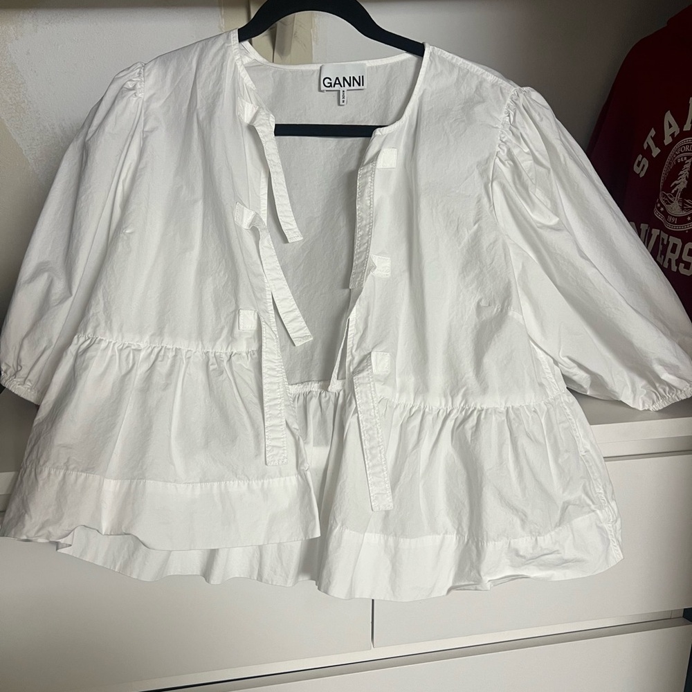 ganni tie top